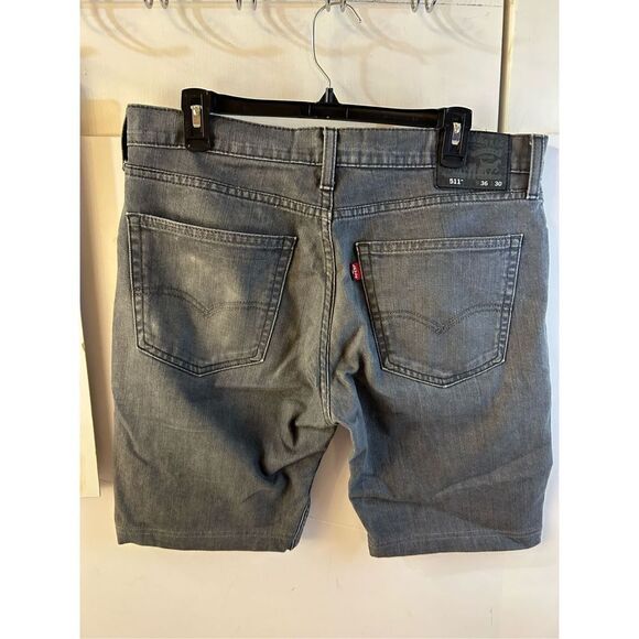 Levi’s 511 black gray denim jean shorts 36w red tag modify - Picture 1 of 7